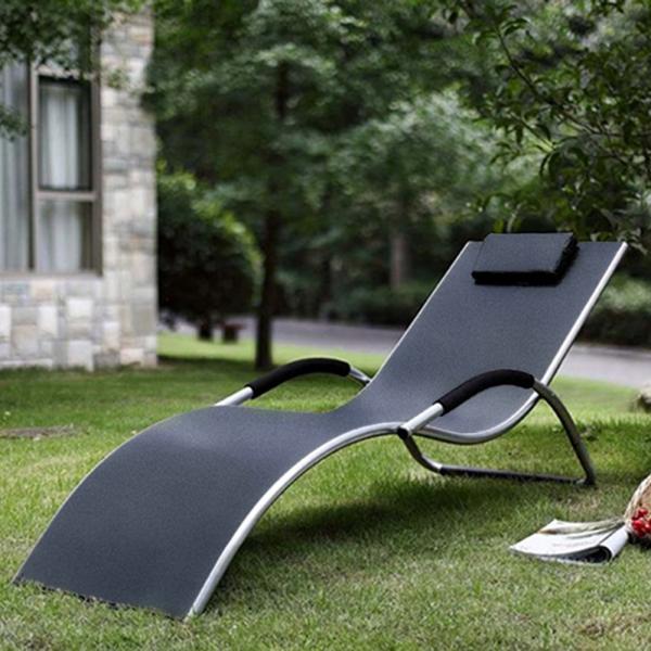Шезлонг-лежак Afina Garden MC-3039GA Silver-Black Черный