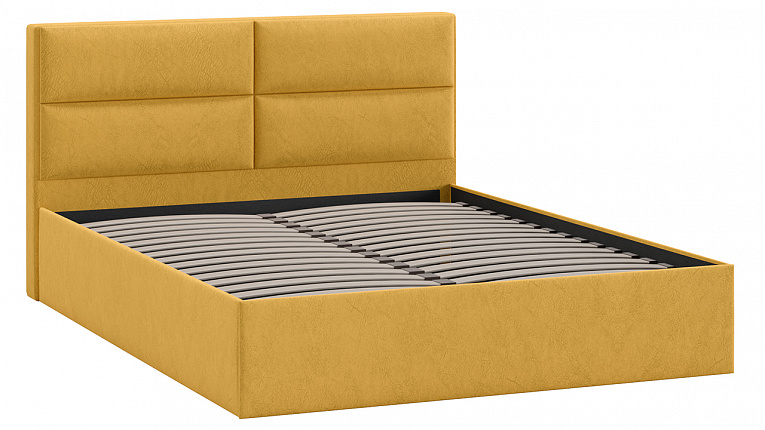 Кровать без подъемного механизма Глосс Трия Тип 1 Микровелюр Wellmart Yellow 1400x2000