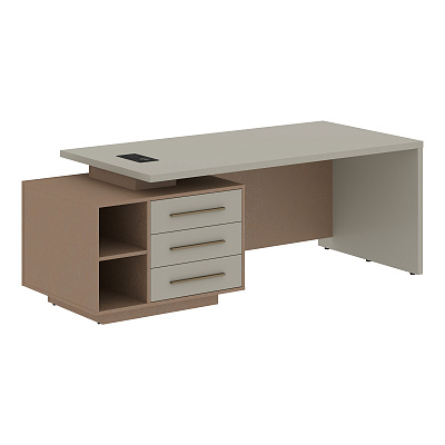 Стол руководителя с розеткой и usb-портом левый Skyland ВЕЛИОН (VELION) VCT 2190 (L) 2100х900х750 Кобра / Аметист