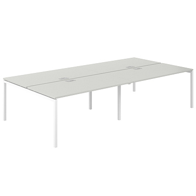 Рабочая станция Norden Сигма (м/к 40х40) 3200х1638х750 SG.259.SH.44.WH Серый Бархат / Белый