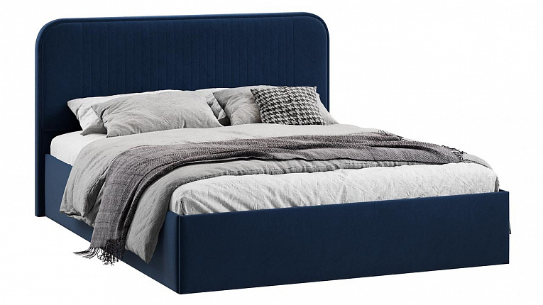 Кровать 160х200 c подъемным механизмом Тиффани микровелюр Wellmart Blue Трия
