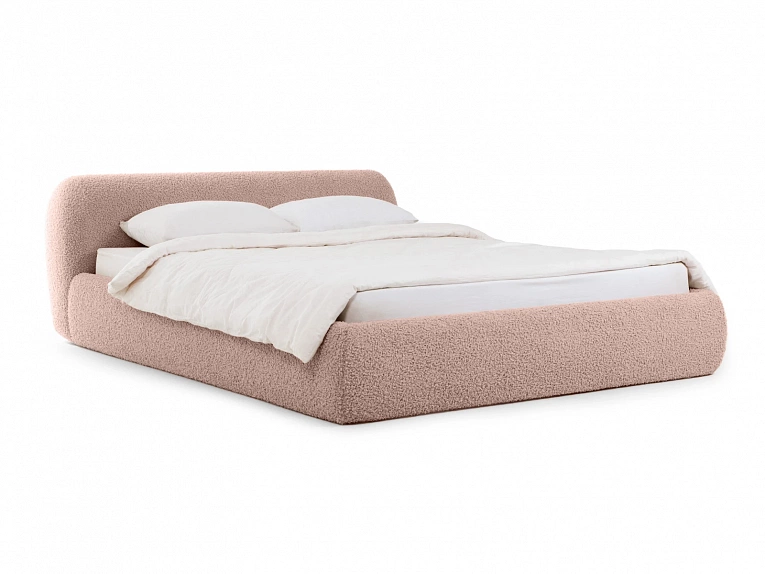 Кровать OgogoHome Sintra 160х200 (букле) розовый 888087