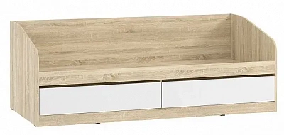 Односпальная кровать 800х1900 с ящиками Фанк Silva НМ 041.50-01 белый / дуб сонома