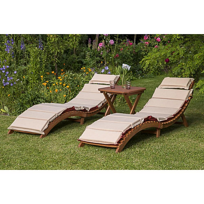 Комплект шезлонги и столик Afina Garden AFM-803A-T133 Beige (2+1) Бежевый