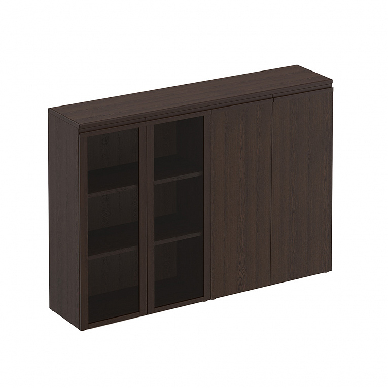 Шкаф средний комбинированный со стеклом закрытый Юнитекс Mark / Марк МК 322 ДВ дуб валенсия