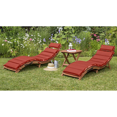 Комплект шезлонги и столик Afina Garden AFM-803A-T133 Beige-Terracotta (2+1) Коричневый, Оранжевый, Бежевый, Терракотовы