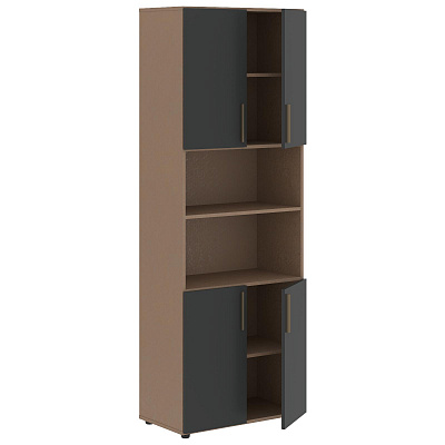 Шкаф с 2-мя комплектами глухих малых дверей Skyland ВЕЛИОН (VELION) VHCS 80.4 800х430х2253 Кобра / Яшма черный